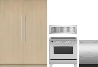 5 Piece Package Includes Refrigerator, Freezer, Range, Hood And Dishwasher